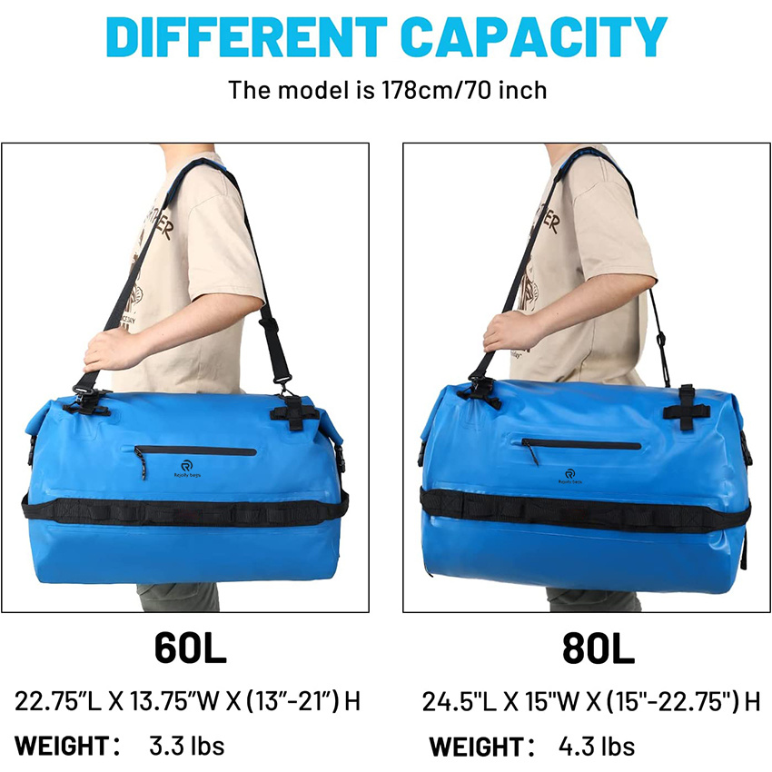 Large Waterproof Duffel Rolltop Dry Backpack for Kayaking, Rafting, Boating, Swimming, Camping, Travel, Gym, Beach Bag
