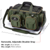 Fishing Tackle Shoulder Bag Water Resistant Lightweight Gear Storage Pack with Hard Molded Bottom Rain Cover Fishing Rod Bag