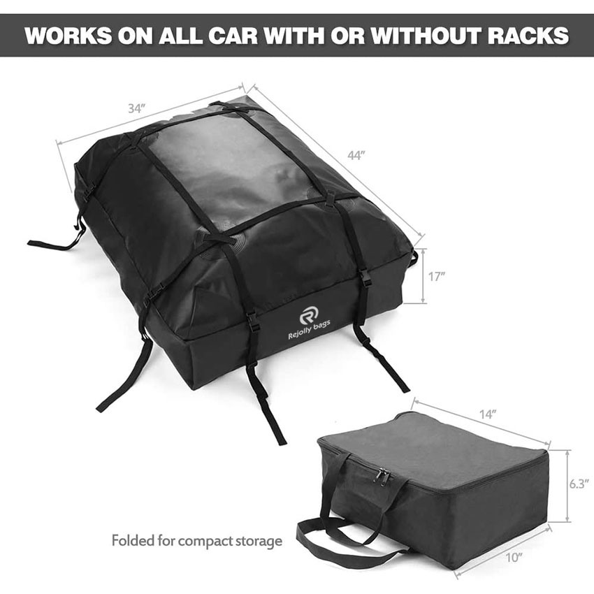 Rooftop Cargo Carrier Bag 15 Cubic Feet - Waterproof Car Top Carrier Roof Luggage Rack Storage Bag for All Vehicles with/Without Roof Rack Bag