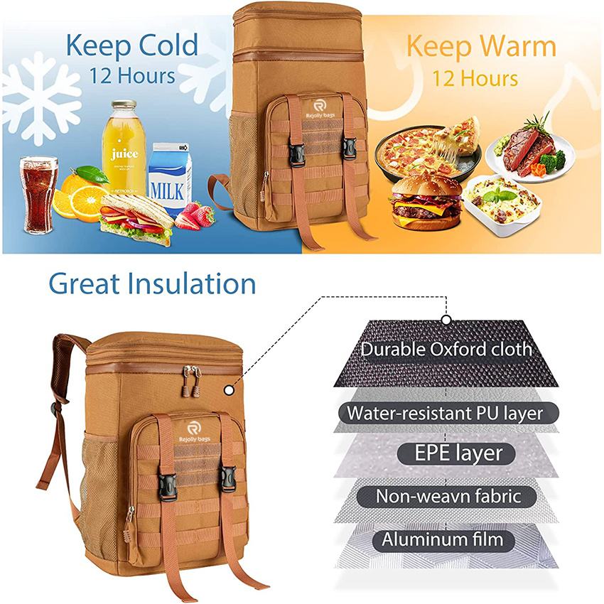 Expandable Lunch Cooler for Men Women Adult, Durable Waterproof Backpack Cooler for Work Picnic Beach Camping Travel Backpack