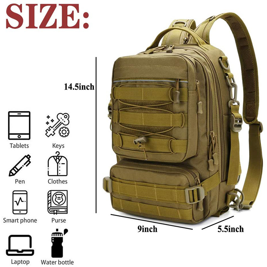 Storage Outdoor Shoulder Backpack, Water-Resistant Fishing Gear Bags with Rod Holder Fishing Gear Bag