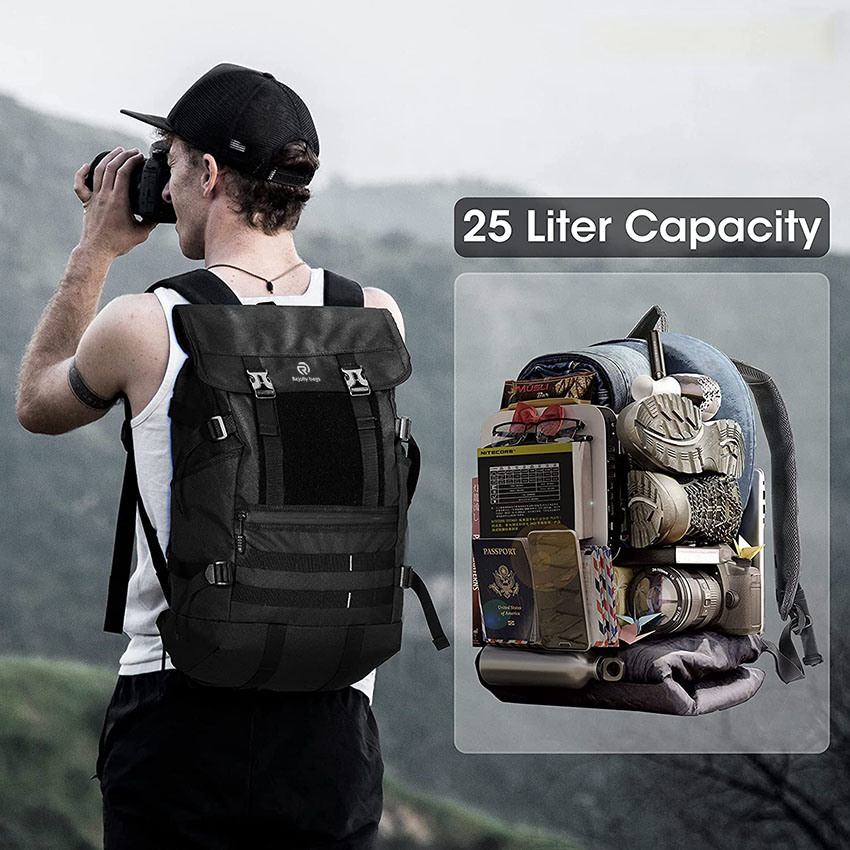 Military Style Tactical Backpack Travel Commuter Daypack Rucksack Molle Bag Fit 16 Inch Laptops with Nitecore Morale Patch Bag