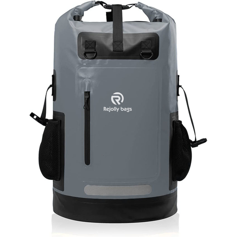 Dry Bag, Roll Top Closure Backpack with Shoulder and Chest Strap for Hiking, Floating Boating, Canoeing, Rafting, Diving, Fishing, and Camping Trips Grey Bag