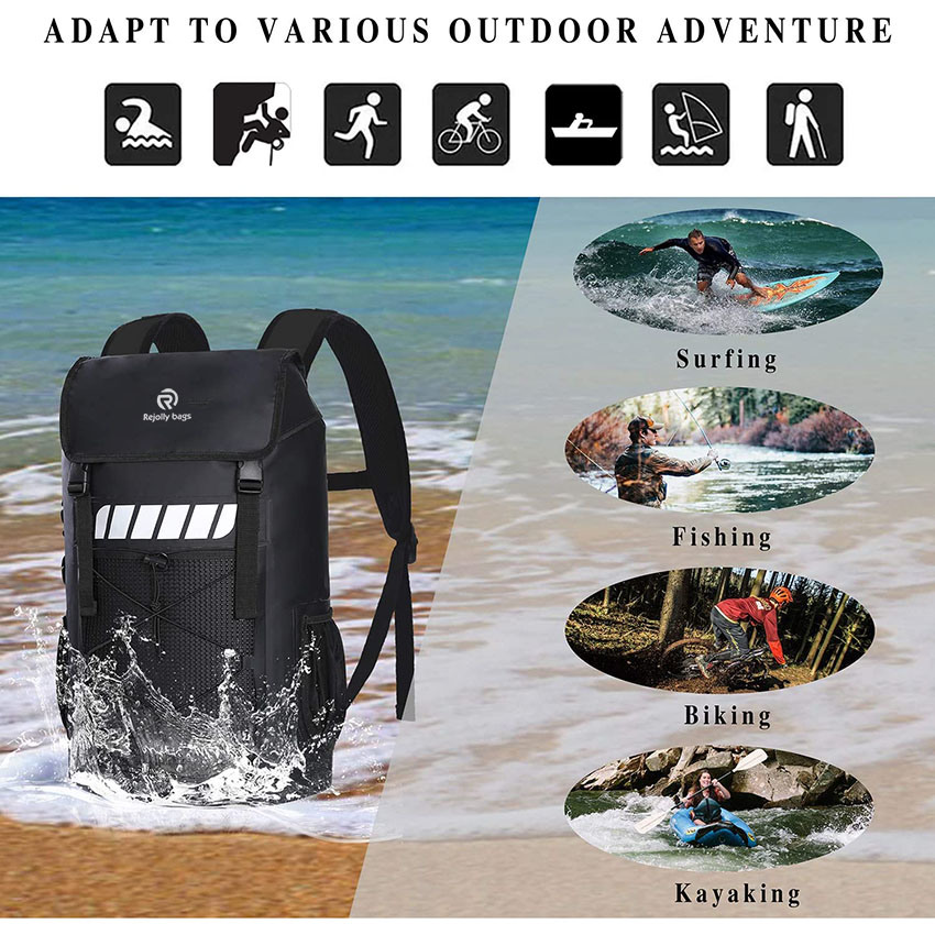 Roll Top Waterproof Backpack 25L, Floating Dry Backpack Waterproof, Dry Bag Backpack Water Sports Camping Bag