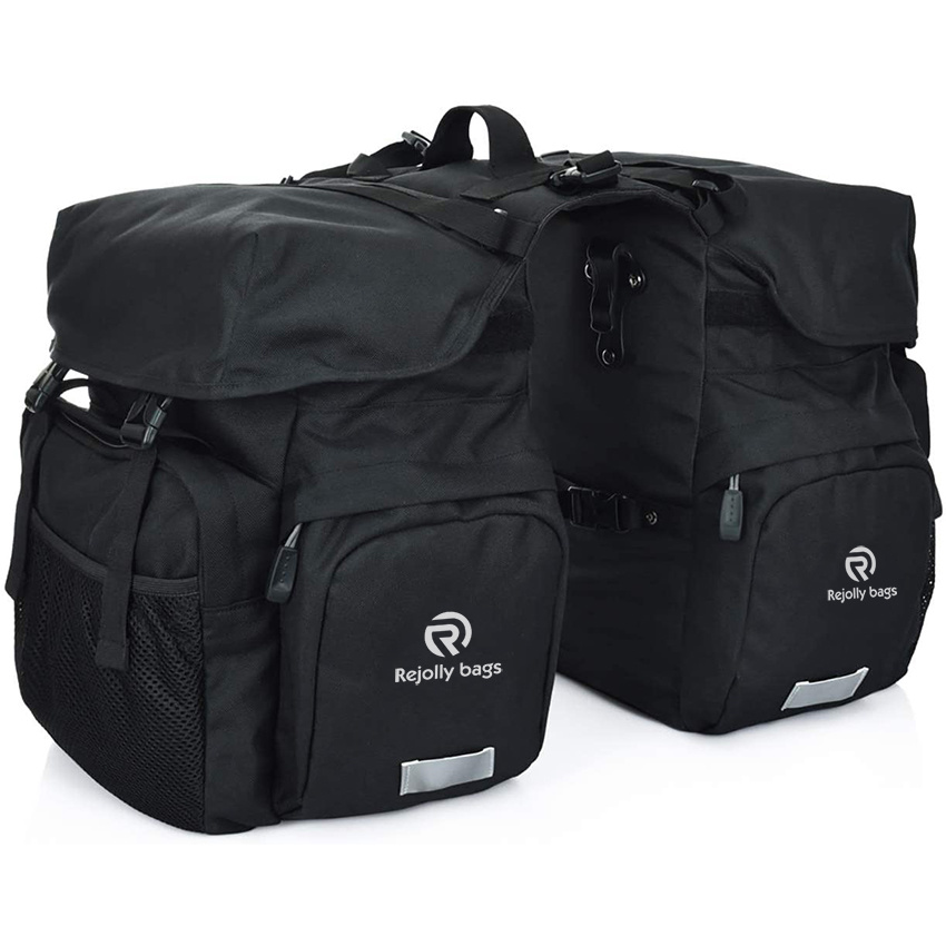 Waterproof Saddle Bags with Rain Cover for Bicycle Rear Rack Carrier, Support for Width Less Than 7 Inches Bicycle Bag