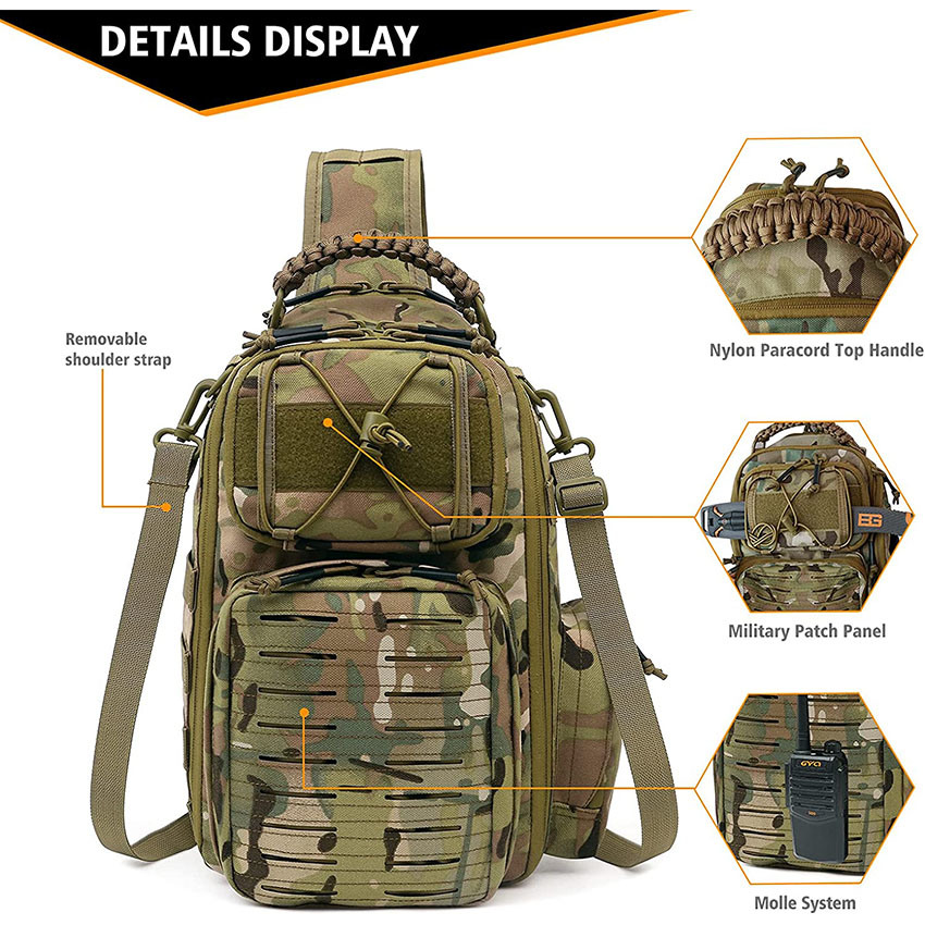 Military Style Tactical Sling Bag Men Military Backpack Shoulder Bag Molle Pack Assault Daypack Bag