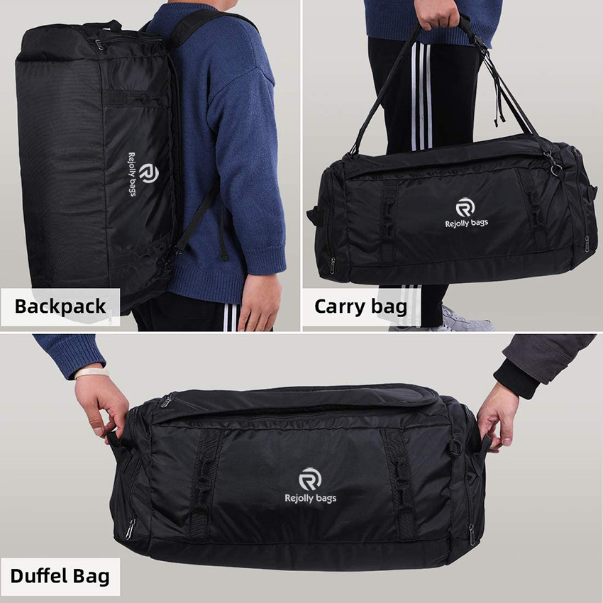 Travel Duffel Bag for Travelling Foldable Carryon with Shoes Compartment for Camping Touring Waterproof & Tear Resistant Weekender Tote Bag