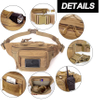 Military Style Tactical Fanny Pack, Waist Bag Hip Belt Bumbag Utility Bags for Outdoor Hiking Climbing Fishing with U. S Patch Bag
