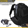 Military Style Backpack, Molle Tactical Range Bag for Shooting, Survival Camping, Hunting, Black Bag