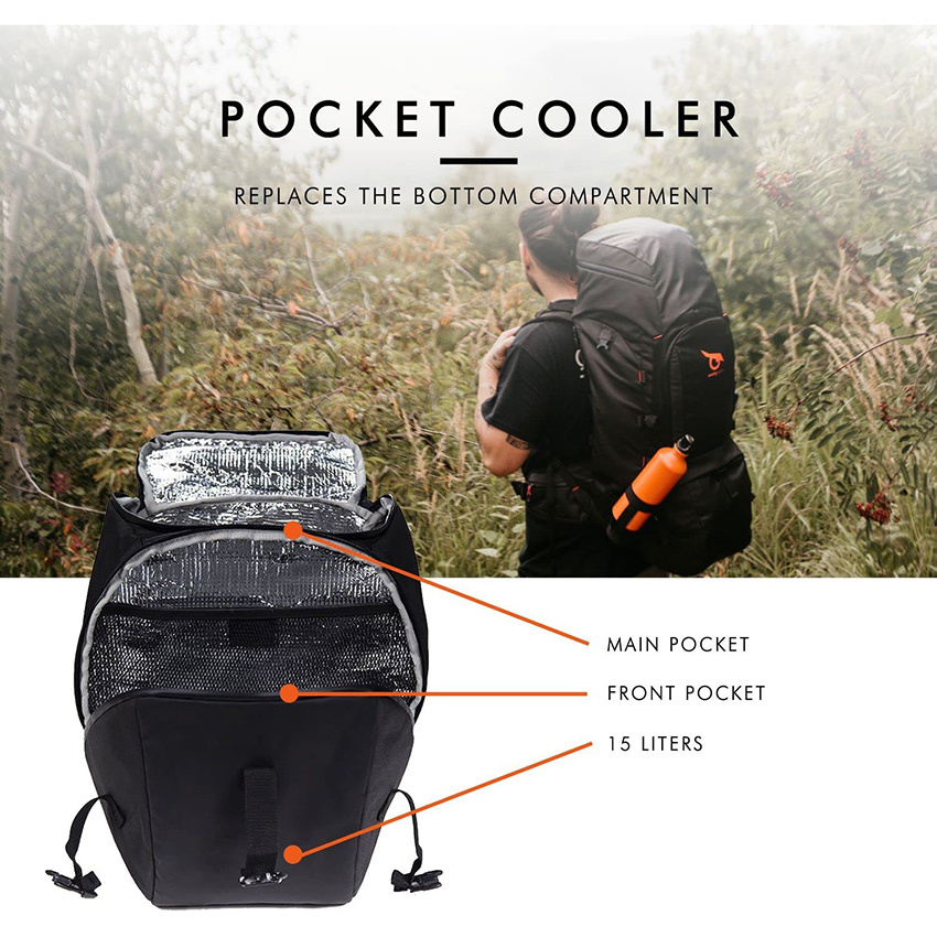 Packs Bags with Modular Cooler Bag Included - Water Repellent- Perfect Hiking Travel Backpack