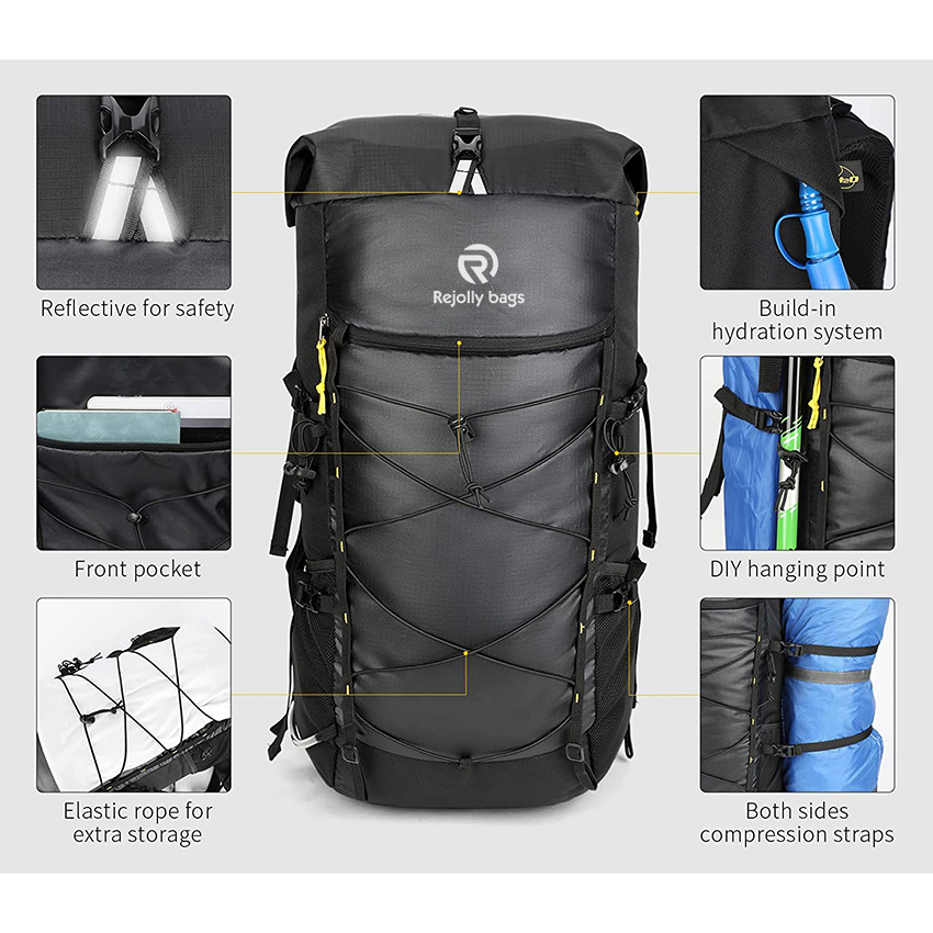 50L/60L Backpacking for Camping Travel, Lightweight Waterproof Outdoor Backpack