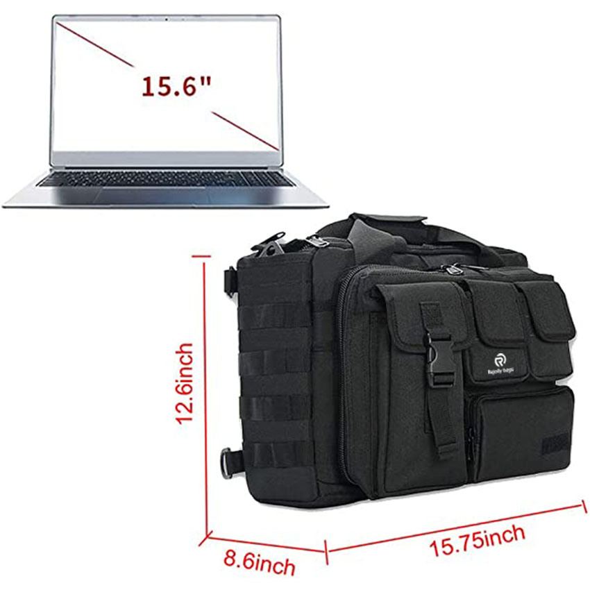 Military Style Tactical Briefcase, 14.1"/15.6 in Men′s Military Tactical Computer Bag Laptop Messenger Multifunction Briefcase for Men Bag