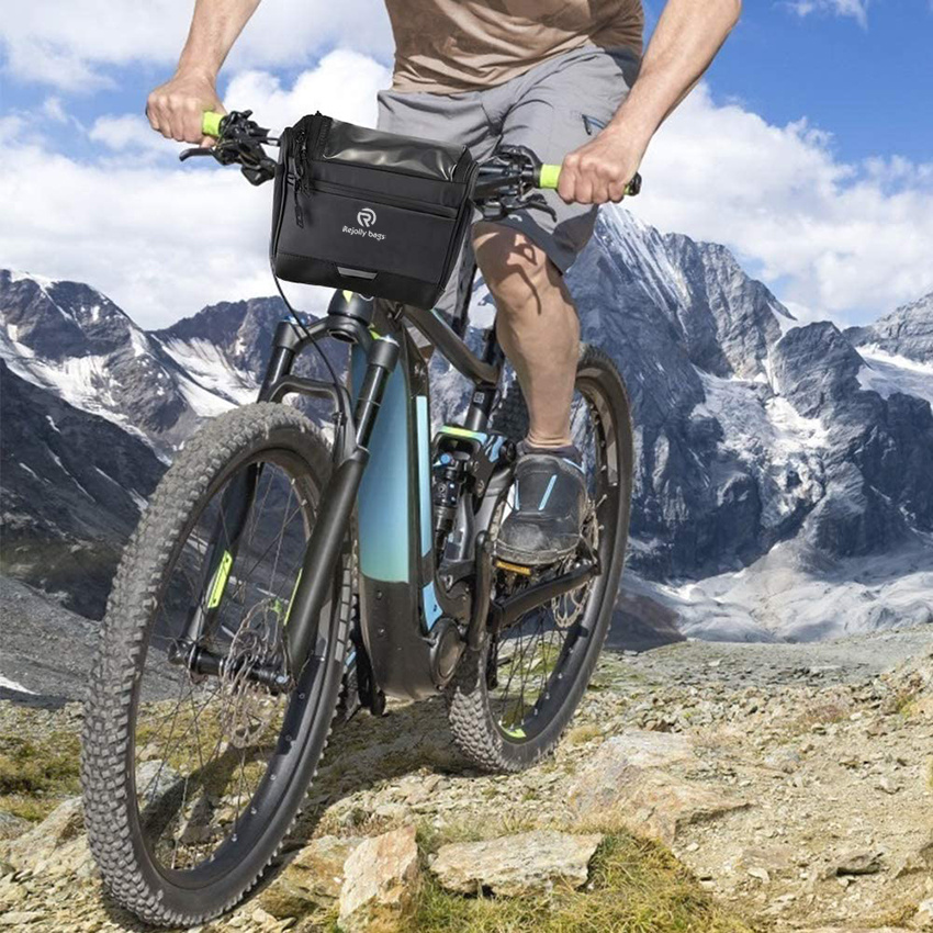 Large Reflective Bicycle Handlebar Basket Bags Water-Resistant Storage Pannier for Bike Touchable Transparent Phone Holder Pouch Bicycle Bag