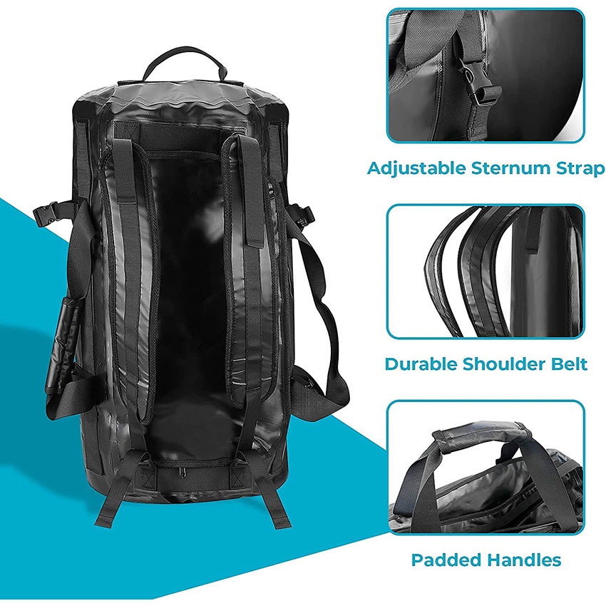 60L Waterproof Backpack Duffel Bag Dry Bag with Durable Straps & Handles for Water Sports Boating Kayaking Fishing Hiking Motorcycle Camping Travelling Bag