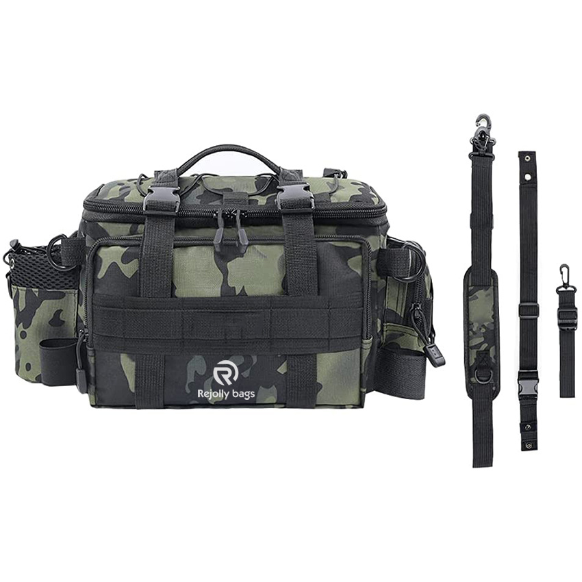 Outdoor Fishing Tackle Storage Bags for Freshwater and Saltwater with Rod Holders for Traveling Fishing Outdoor Camping Hiking Fishing Rod Bags