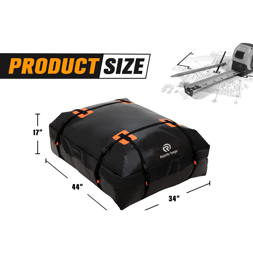 Car Roof Bag Cargo Carrier - Waterproof Rooftop Bag, Travel Storage Luggage Bag Soft-Shell Fits All Cars, Vans & SUV for All Vehicle with/ Without Rack Bag