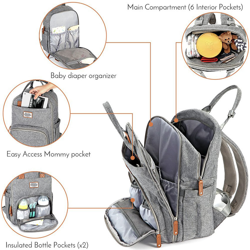 Diaper Bag Backpack Multifunction Travel Back Pack Maternity Baby Changing Bags Large Capacity Waterproof Bags