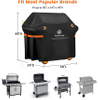58 Inch Waterproof BBQ Grill Cover with 4 Reflective Handles & Straps, Special Fade and UV Resistant Material, Dust-Proof Windproof Rip-Proof Grill Cover