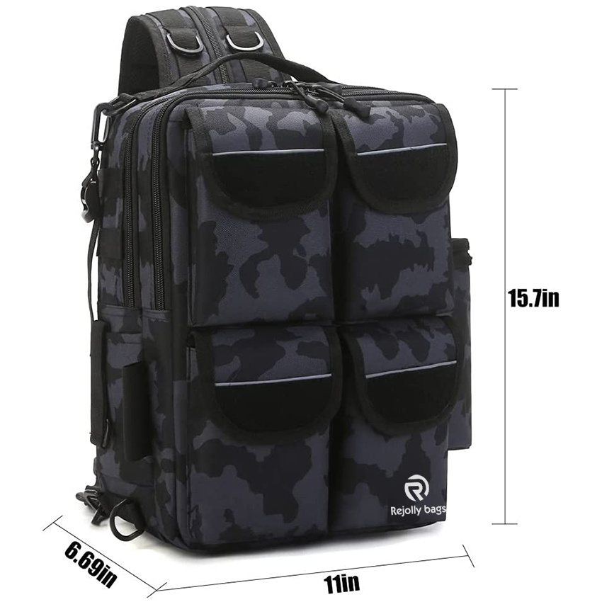 1000d Nylon Storage Outdoor Shoulder Backpack, Cross Body Sling Bag, Mountaineering Fishing Gear Bag