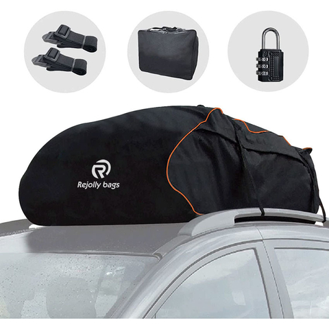 15 Cubic Rooftop Top Cargo Carrier Bag Waterproof for All Cars with/Without Rack, Includes 4 Reinforced Straps and Luggage Lock for All Vehicles Bag