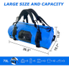 Waterproof Duffel Bag with Durable Straps & Handles, Travel Dry Bag for Boating, Motorcycling, Hunting, Camping, Large Storage Space Bag