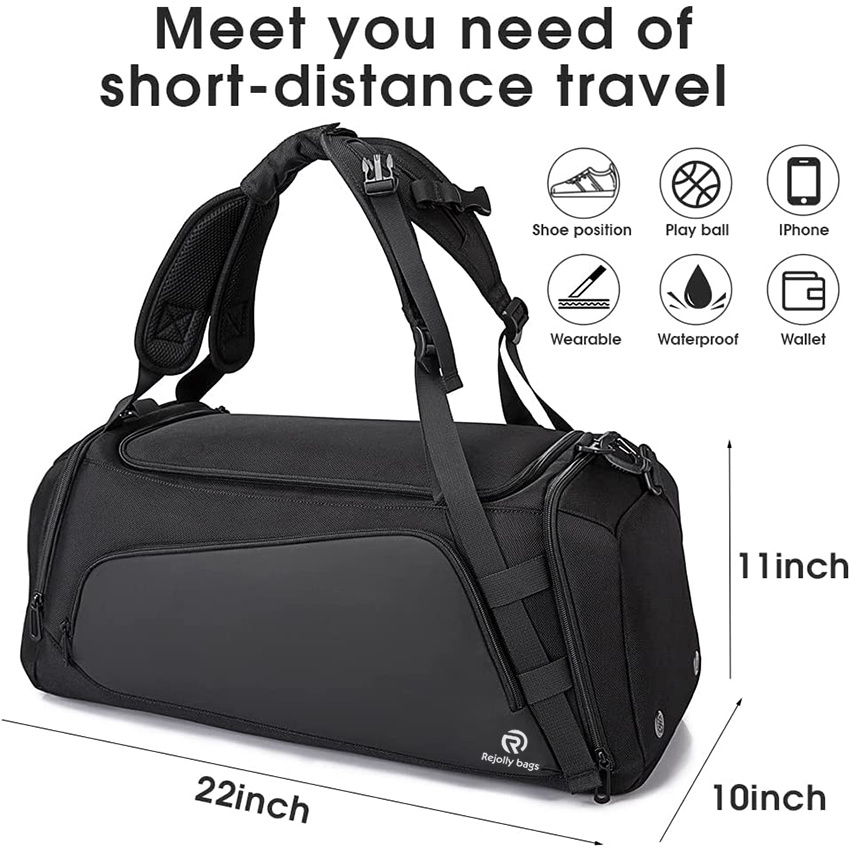 Short-Distance Trip Duffel Gym Bag Dry and Wet Depart Pocket Sports Backpack with Shoes Compartment