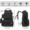 Outdoor Large Water-Resistant Fishing Backpack with Rod Holder for Trout Fishing Outdoor Sports Camping Hiking Fishing Tackle Bag