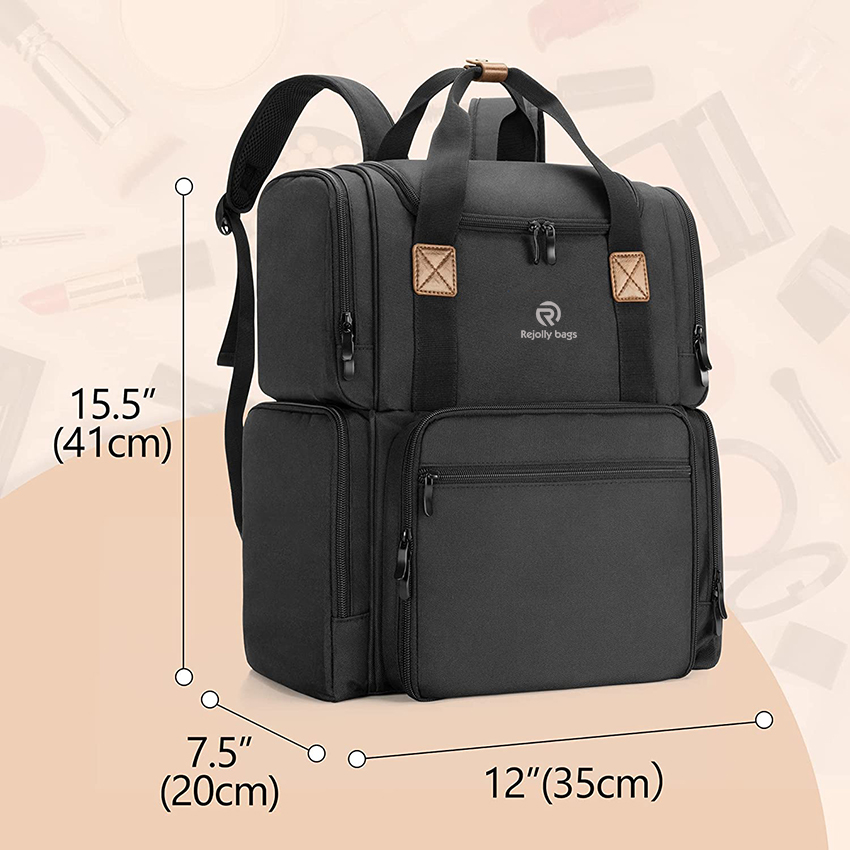 Makeup Backpack with 3 Inner Removable Pouches, Travel Makeup Bag with Multiple Pockets Cosmetic Bag RJ21676