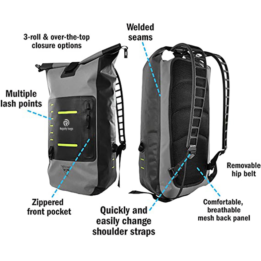 Lightweight 30L Waterproof Commuter Dry Bag Backpack with Breathable Silicone Shoulder Straps Bag