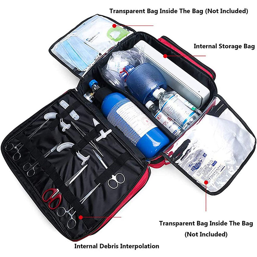 Emergency Treatment First Responder Trauma Bag for Home, Office, Car, Outdoors