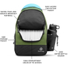 Frisbee Golf Bag with 16-18 Disc Capacity Tear and Water Resistant for All Ages Durable and Lightweight Golf Dics Bag