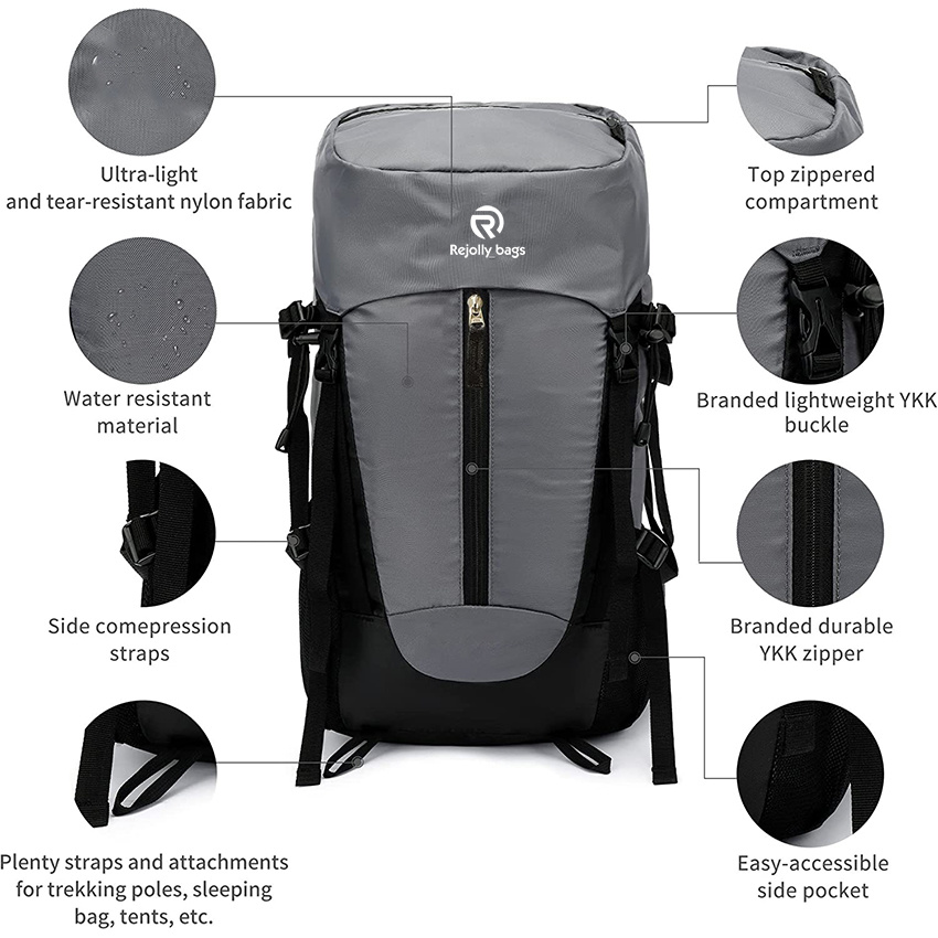 36L Waterproof Lightweight Hiking Backpack Daypack with Rain Cover for Backpacking Travel Climbing Camping Skiing Bag