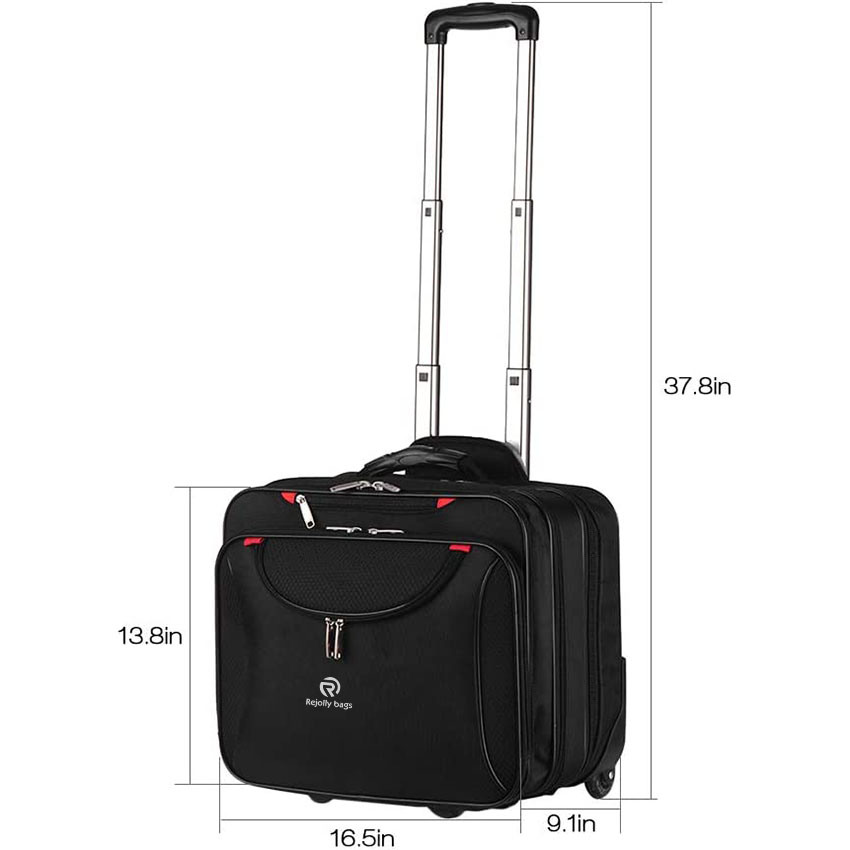 Air Traveler Rolling Briefcase with Wheels Spinner Mobile Office Carry on Luggage for 14.1in 15.6in Business Roller Bag