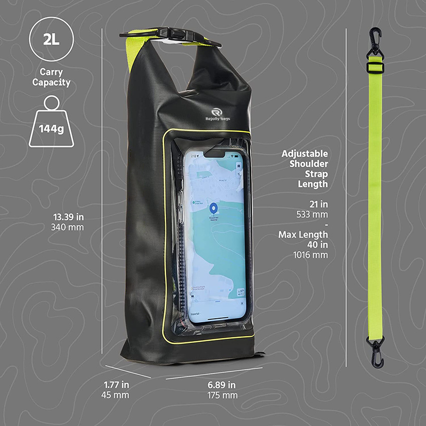 Lightweight Waterproof Roll Top Dry Phone Bag for Camping, Travel, Swimming, Kayaking, Beach