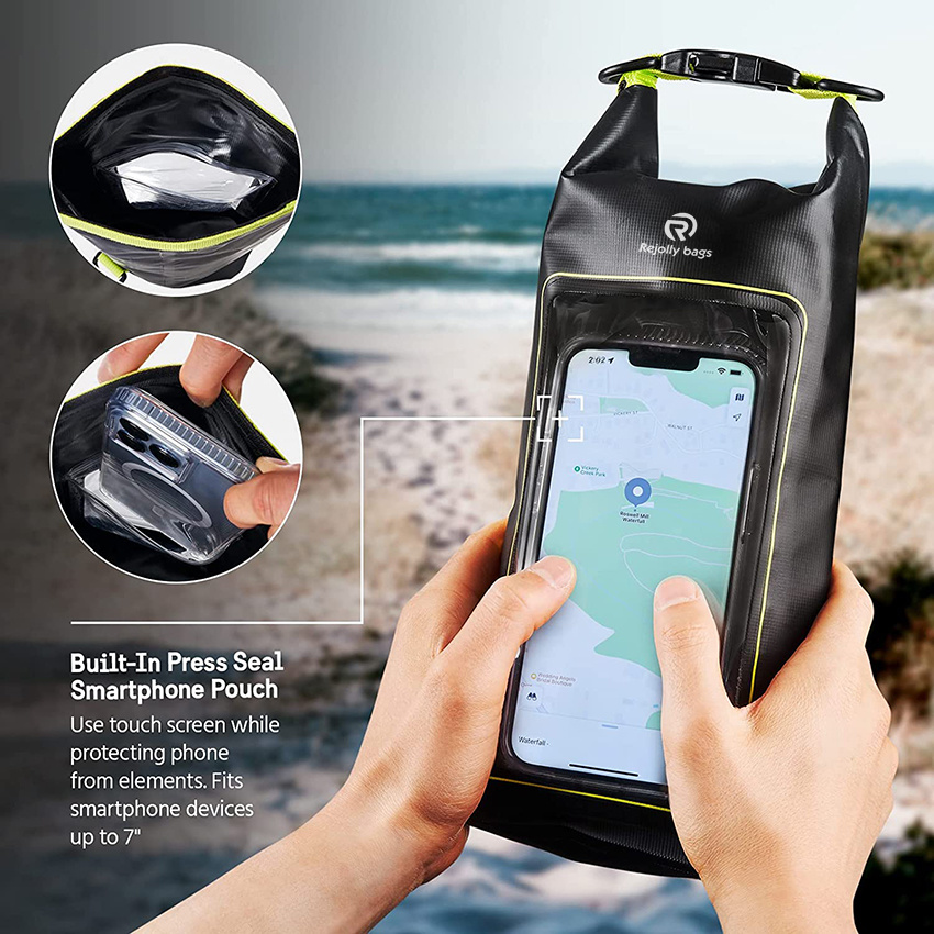 Lightweight Waterproof Roll Top Dry Phone Bag for Camping, Travel, Swimming, Kayaking, Beach