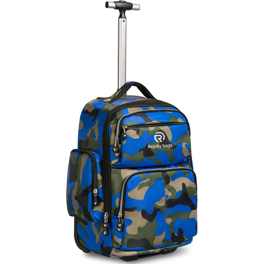 20 Inches Big Storage Multifunction Travel Wheeled Rolling Backpack Luggage Books Laptop Bag