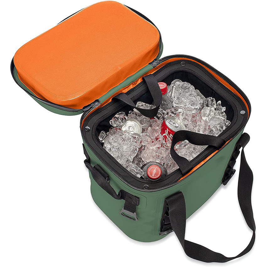 Heavy Duty Waterproof 20-Can Soft Cooler Bag for Camping Kayaking Beach Trips Mesh Tote Insert Included