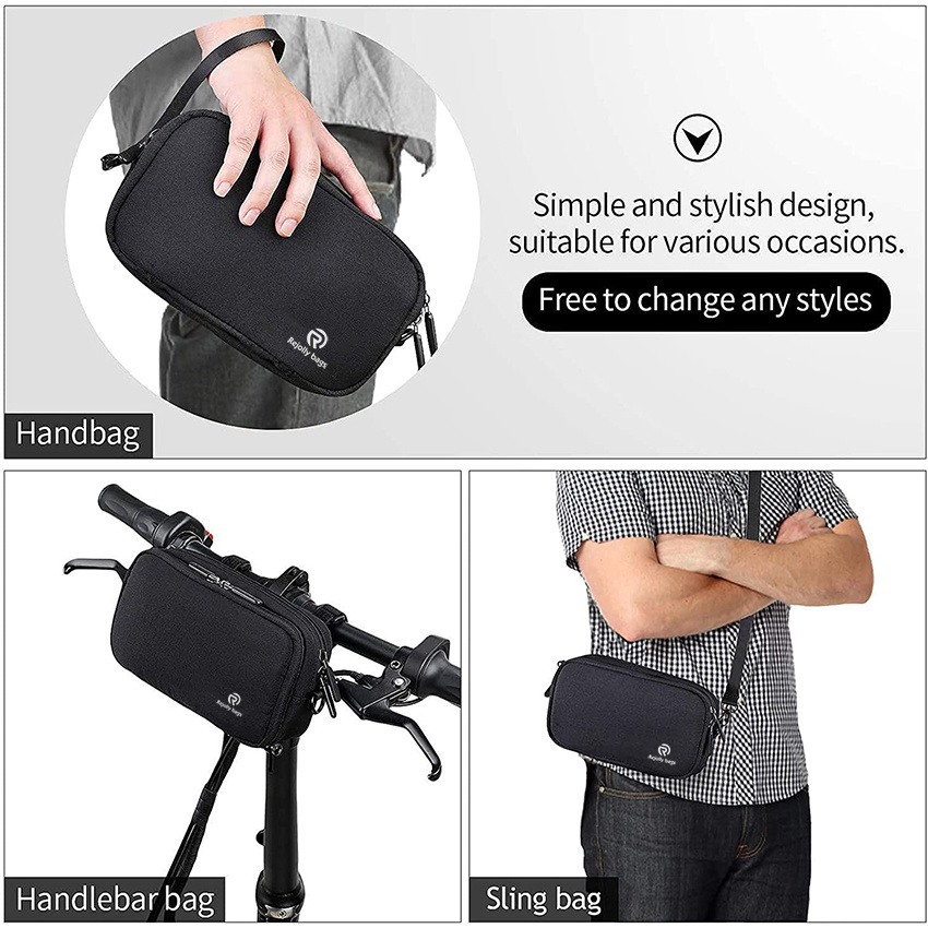 Bike Handlebar Bag Waterproof Bicycle Storage Frame Pouch Multifunctional Shoulder Sling Bicycle Bag