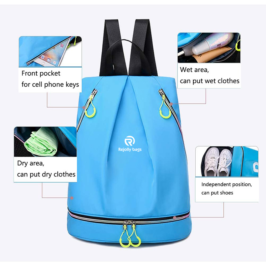 Backpack Gym Bag Shopping Swim Walking Climbing Fishing Traveling Cycling Beach Waterproof Cosmetic Swimming Bag Dry and Wet Separate Storage