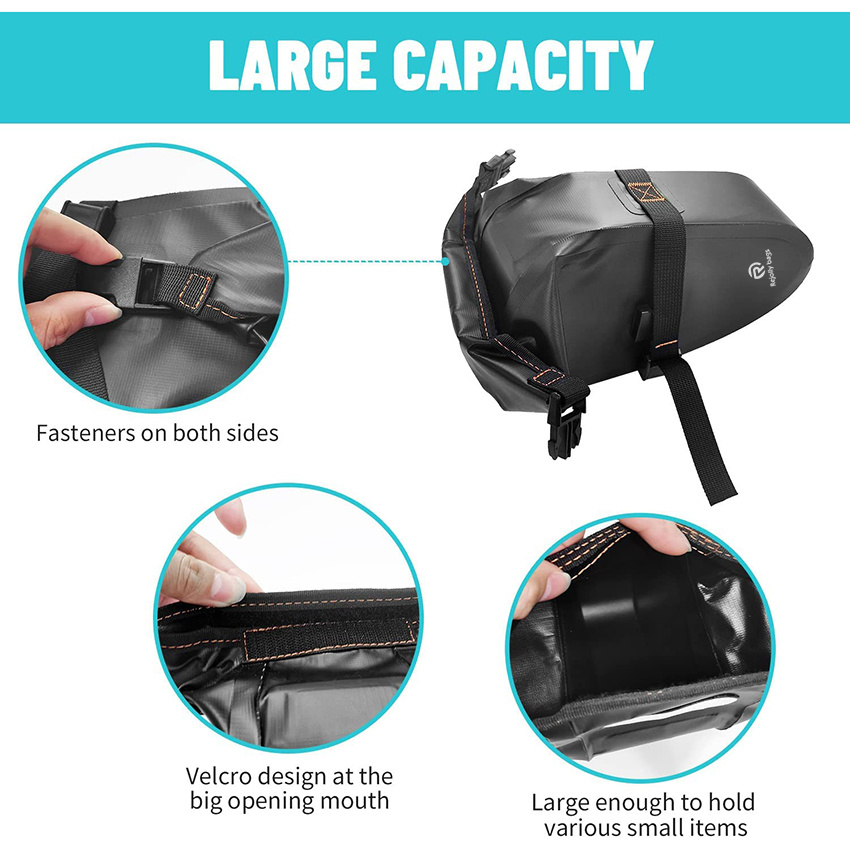 Waterproof Bike Saddle Bag Under Seat, Bicycle Storage Pack, Cycling Wedge Pack, Storage Pouch for Mountain and Road Bike Bag