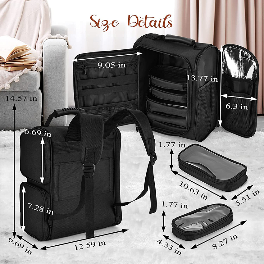 Extra Large Makeup Case Cosmetic Travel Makeup Bag Professional Makeup Artist Train Case Backpack Travel Cosmetic Bag RJ21687