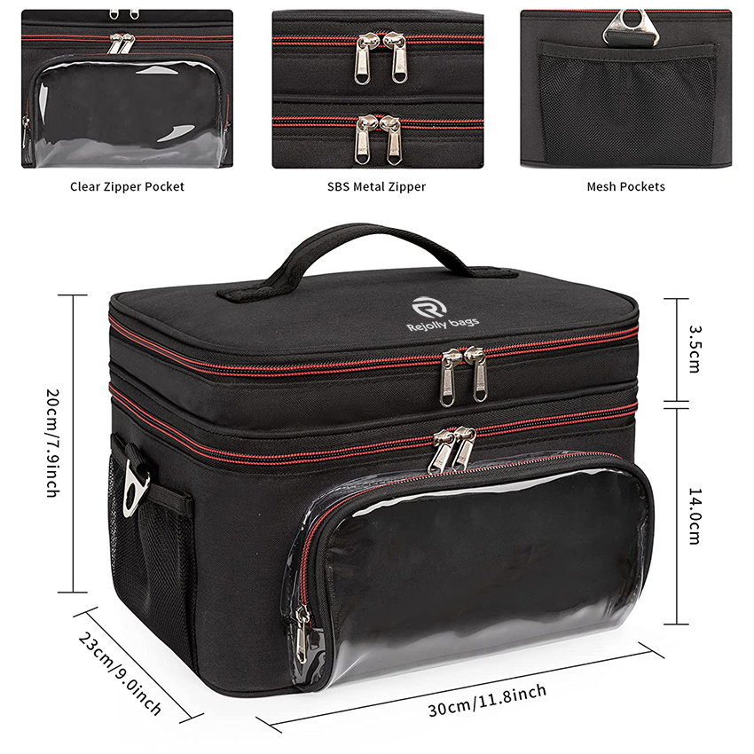 Professional Cosmetic Organizer Case with Heat Insulation Aluminium Film, Travel Make Up Storage Bag for Makeup Artist Cosmetic Bag RJ21688