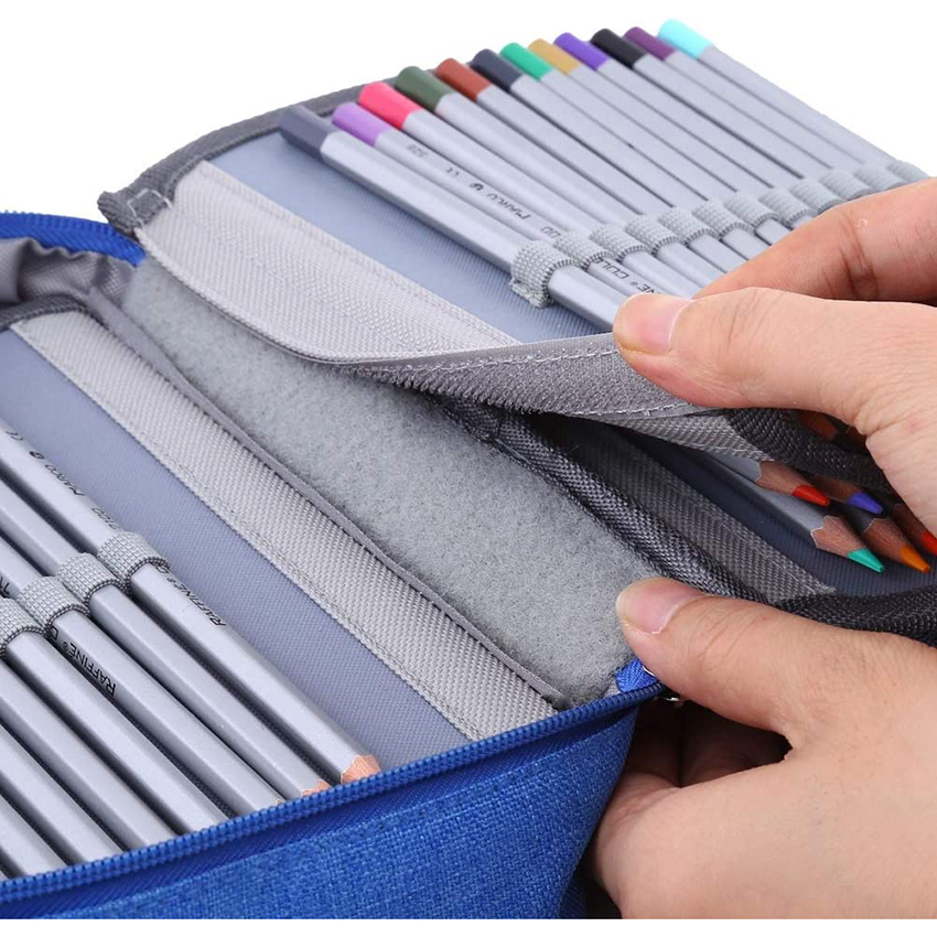 Multi Layer Large Capacity Foldable Case Zippered Pen Bag with Zipper for Artists Students Office Pen Bag RJ21651