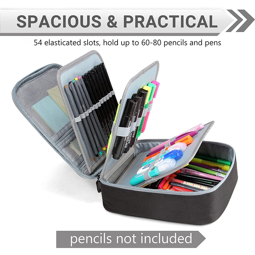 Big Capacity Portable Stationery Storage Marker Pen Pouch Bag for School Office College Student Pen Bag RJ21656