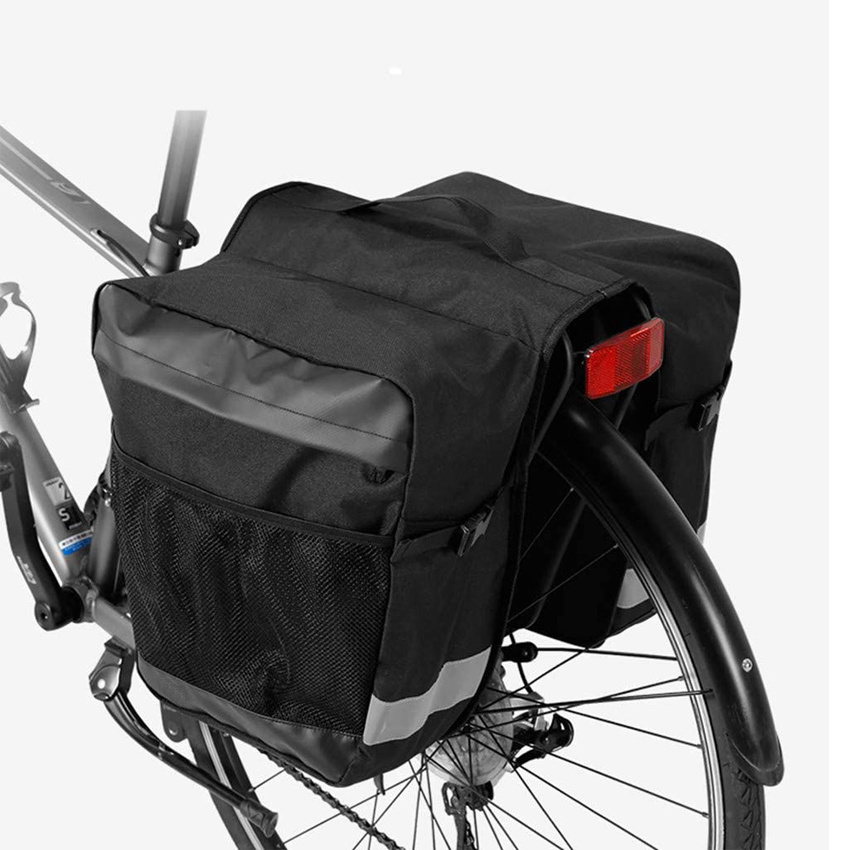 Durable Bicycle Pannier Bag Large Pockets Outdoor Sports Extendable Bicycle Rear Seat Trunk Bag Bike Accessories