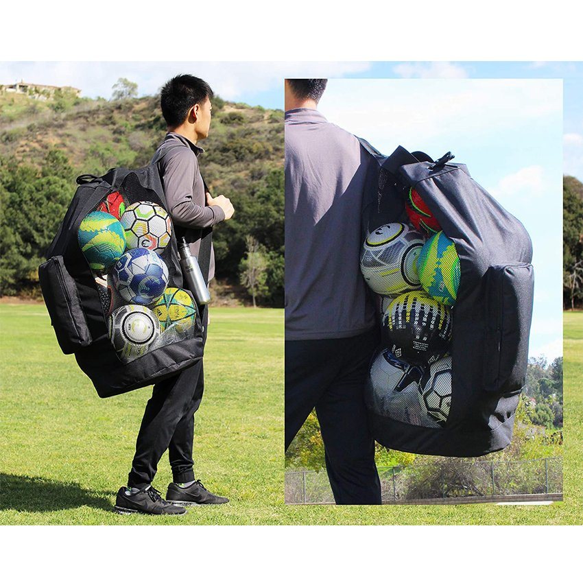 Heavy Duty Mesh Sports Bag Storage Basketball Soccer Ball Bag Gym Travel Bag