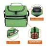 Insulated Dual Compartment Medium Lunch Bag Double Deck Ice Cooler Bag for School Office