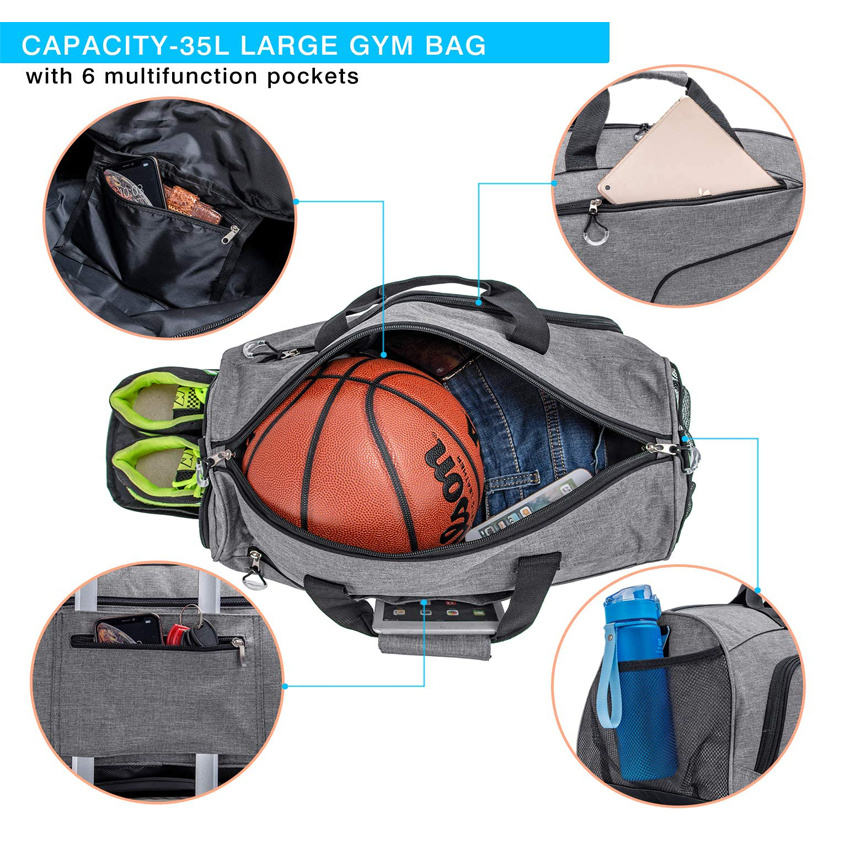 Durable Sports Travel Gym Bag with Shoes Compartment &Wet Pocket Fashion Duffel Bag Tote Handbags