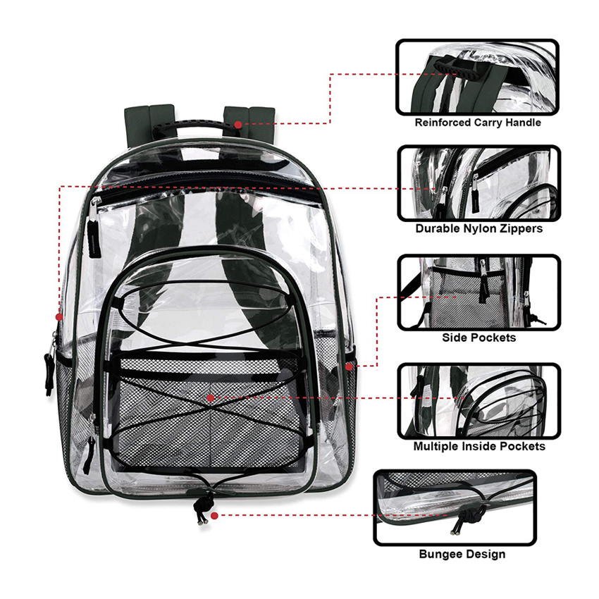 Clear Backpack Heavy Duty Transparent Bag Best Daypack Waterproof Backpack PVC Backpack