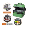 Insulated Dual Compartment Medium Lunch Bag Double Deck Ice Cooler Bag for School Office